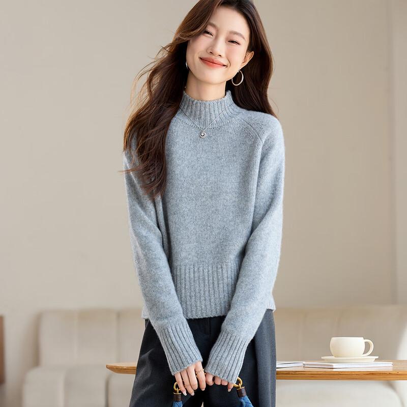 Women's 100% Cashmere Slim Fit Mock Neck Sweater