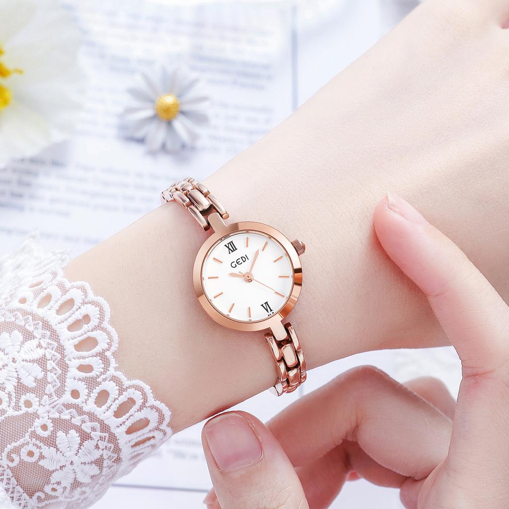 Exquisite Alloy Watch Women'S Simple Temperament Thin Belt Small High-End Quartz Watch