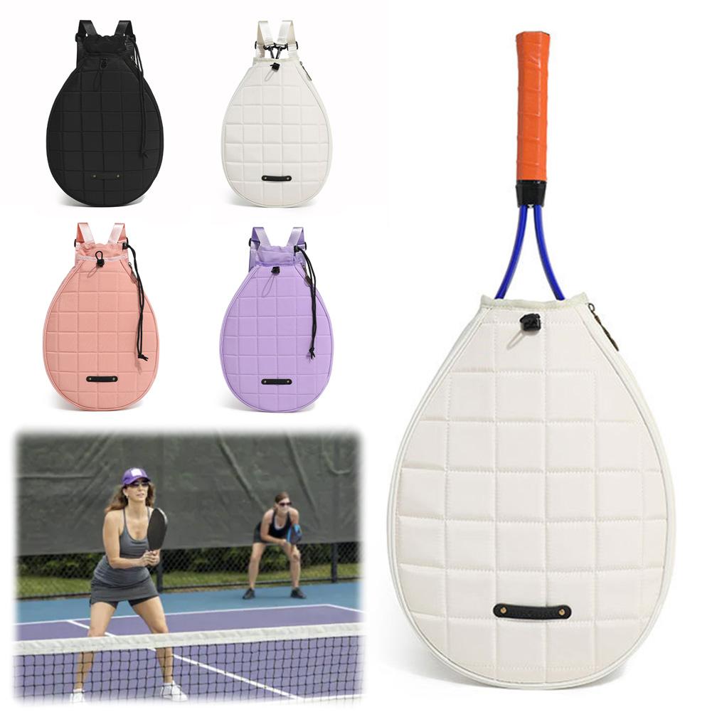 Quilted Tennis Backpack Waterproof Tennis Racket Carrying Bag Zipper Closure Pickleball Paddles Shoulder Bag for Women Men