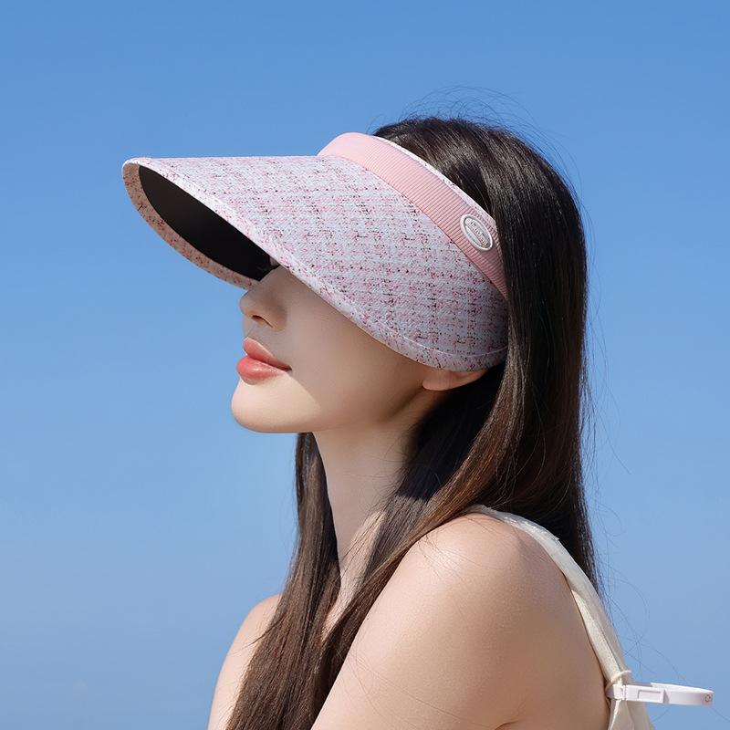 Summer Hat Women's Outdoor Big Eaves Sunscreen Hat Headband Versatile Fashion Face Small Shade Empty Top Hat