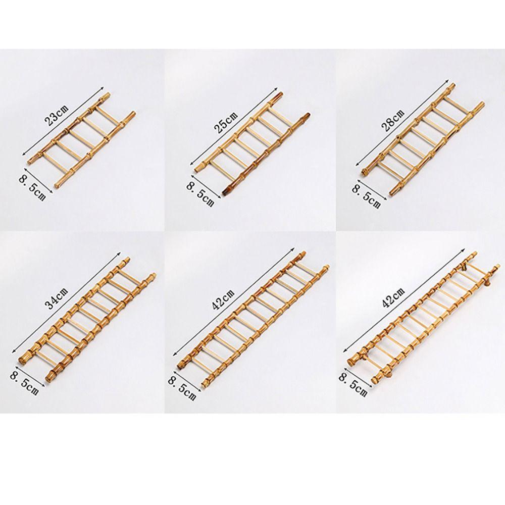 Multi-purpose Bamboo Ladder Cup Holder Yellow Tea Accessories  Desktop Ornament