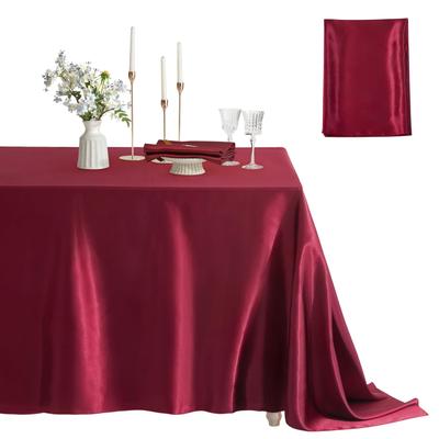 1 Pack Rectangle Tablecloth Stain Resistant Wrinkle Free Silkly Table Cloth, Satin Dining Table Cloths For Dining Room, Indoor