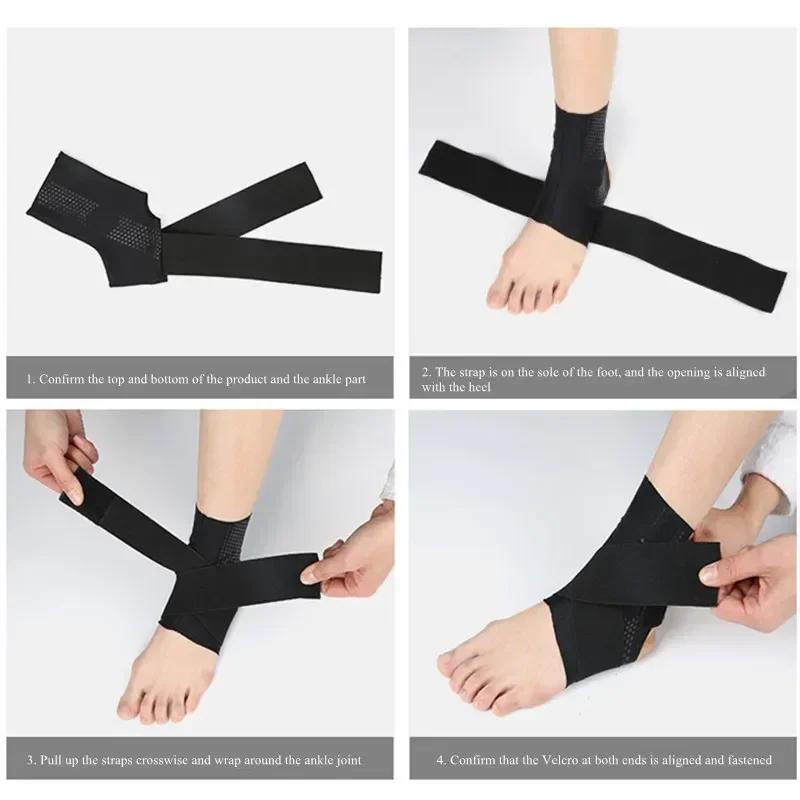 Athletic Ankle Stabilizer Bracket Compression Ankle Bandage Ankle Support Protector for Basketball Football Fitness Running