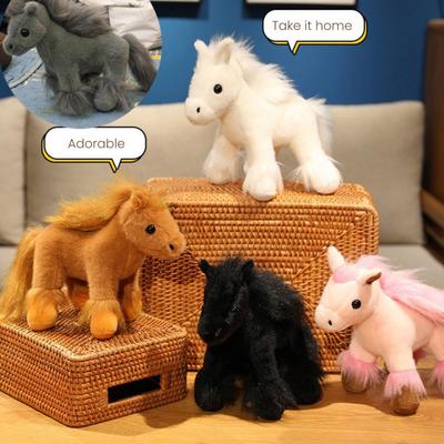 Horse Plush Toy Realistic Horse Stuffed Animal 12" Collectible Horse Soft Soft Animal Doll Pillow for Kids