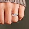 High-End S925 Sterling Silver Layered Mountain Peak Ring for Women - Micro-Inlaid Fashion European and American Style Index Finger Jewelry.