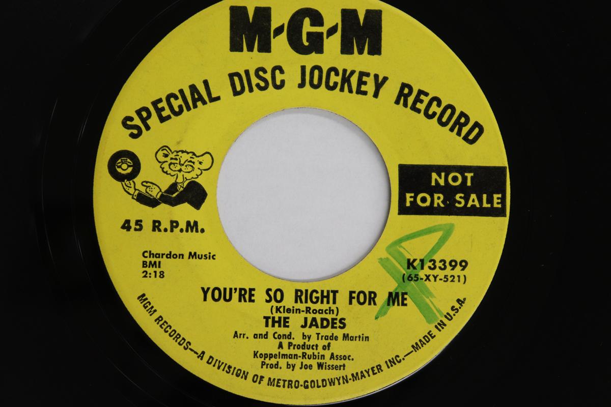 

7inch Record JADES - You re So Right For Me / There s A K13399PROMO MGM RECORDS 1965 US Soul/Funk Used