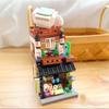 LOZ 1656 City Street Matcha Green Tea Cake Shop Store Architecture Model DIY Mini Blocks Bricks Building Toy for Children No Box