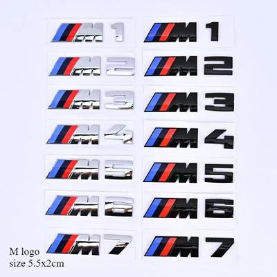 For Series EBMW M Series M1 M2 M3 M4 M6 M7 Rear Luggage Compartment Logo Sticker ABS Changed To Silver/black Sticker M Logo