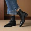 Krazing Pot Microfiber Pointed Toe Thick Heels Chelsea Boots Size 42 Zip Beauty Lady Women Stretch Ankle Boots