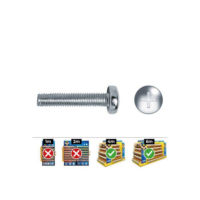 Metric Screw Philips Din 7985 5x10 Zinc. Box of 500 Uni. Celo
