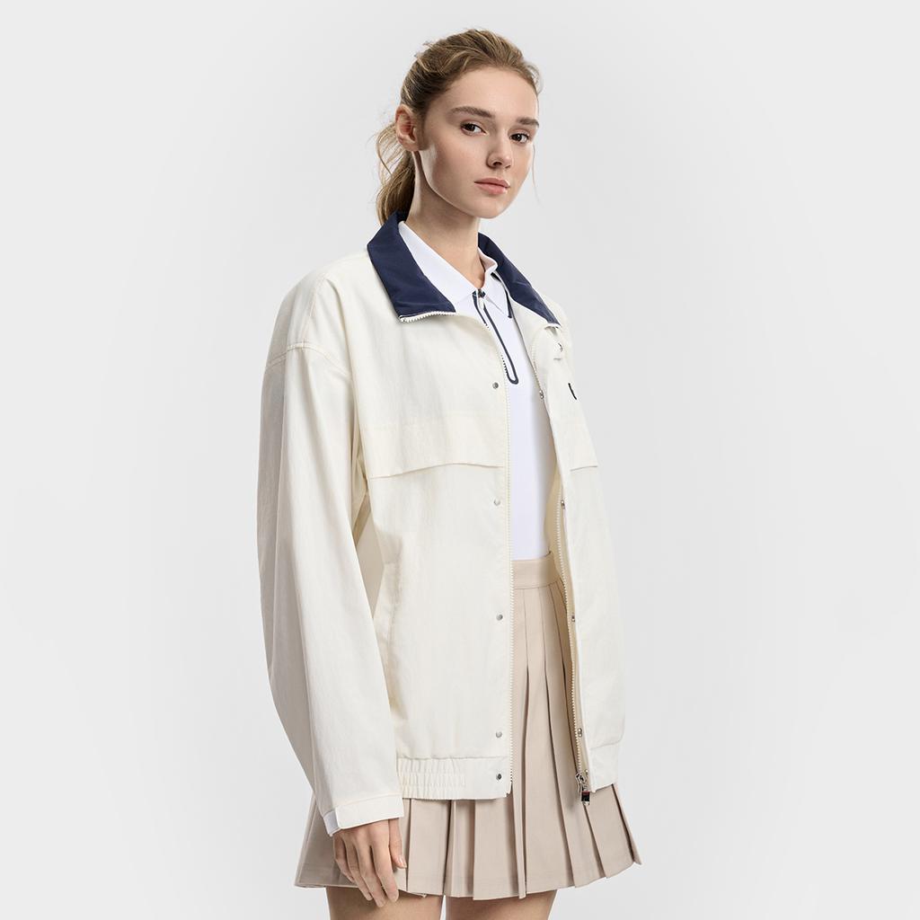 Fila Tennis Trendy Comfortable Casual Sports Workwear Versatile Woven Jacket Unisex Jackets Cloud-Mushroom-White A51U613701FWT