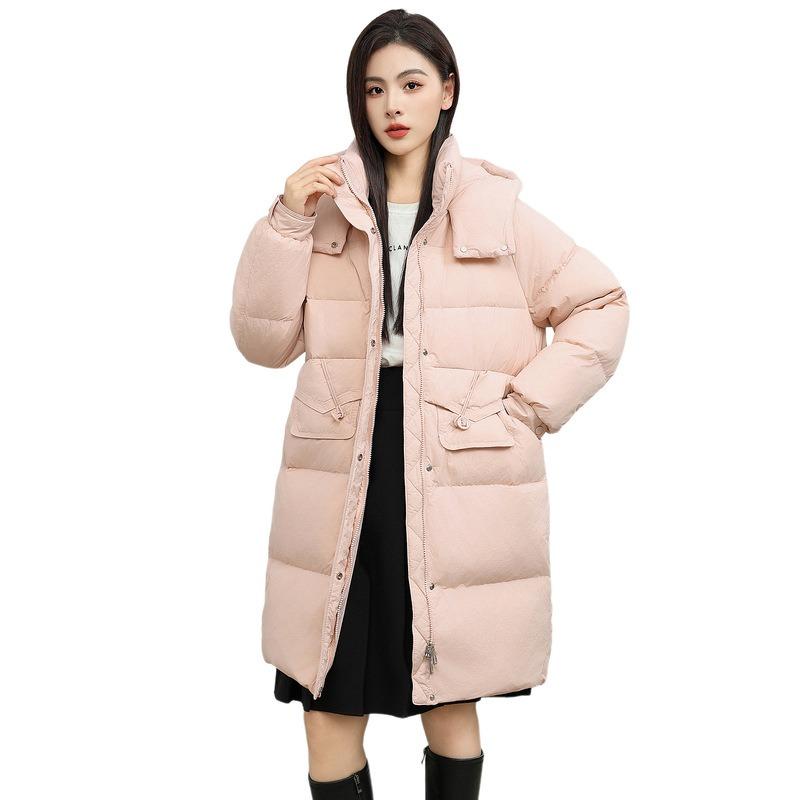 Winter down jacket women's white duck down thickened warm winter temperament loose coat