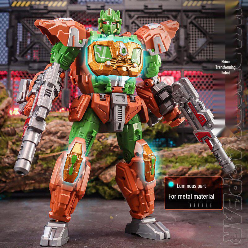 Transforming Toy: Captain Chimpanzee & Rhino Super Warrior Figure for Kids