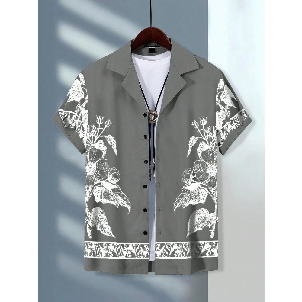 Herren Hawaiihemden Herren Kurzarmhemden Sommer Lässig Spaß Hawaii Urlaub Bedruckte Knöpfe Revers Kurzarmhemden