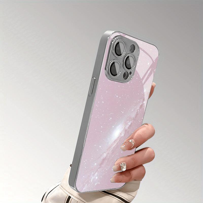 Aesthetic Milky Way Sparkle Star Glossy Cover for iPhone17promax 16 15 14 13 12ProMax 11 11Pro Anti-drop Protection