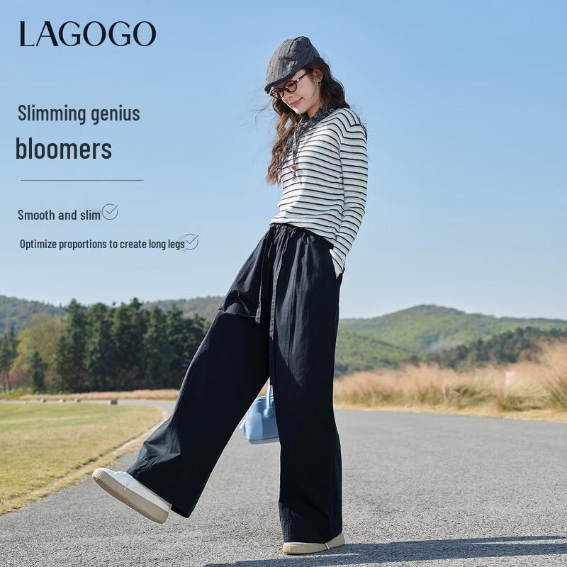 LAGOGO Women s High-Waisted Lantern Casual Pants S