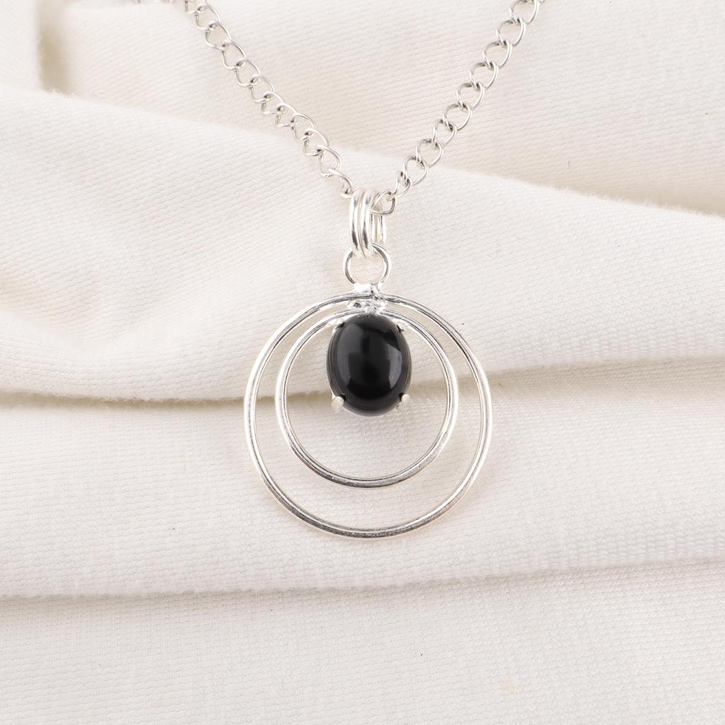 Black Tourmaline Pendant Gemstone Jewelry, 925 Sterling Silver Pendant, Handmade Everyday Pendant Jewelry Gift For Her