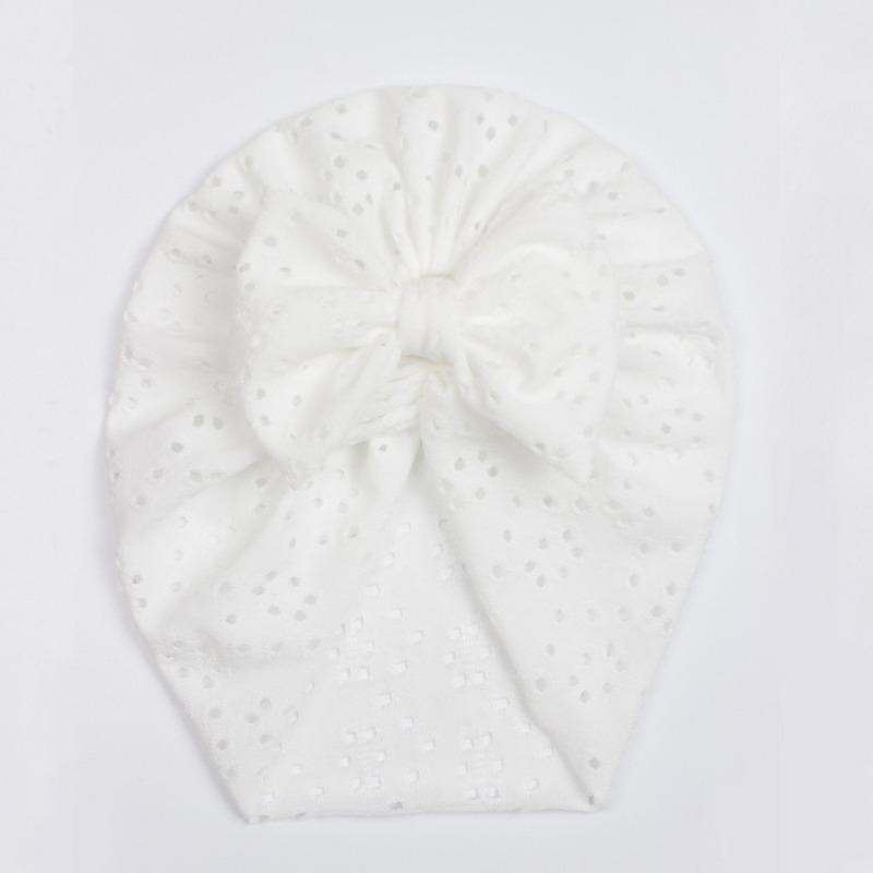 New Baby Solid Color Hole Hat, Breathable Bow Children's Hat, Thin Comfortable Baby Tire Hat