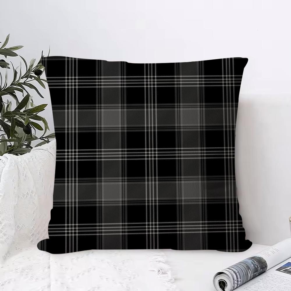 Geometric Check Pattern Pillow Case Square Pillow Bedroom Sofa Leisure Comfort Cushion Living Room Home Decoration