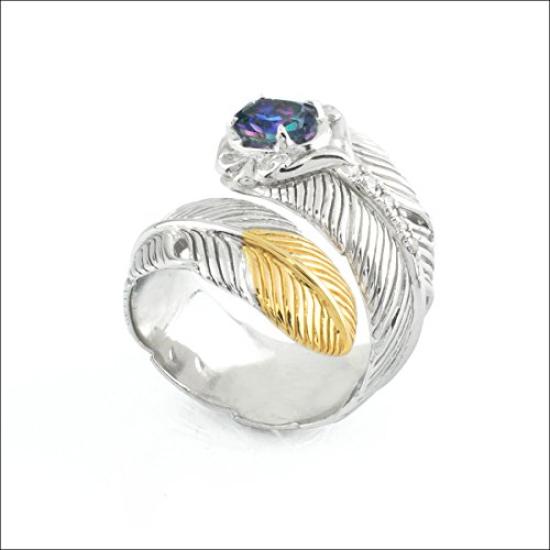 Artemis Classic Icarus Feather Size 15 Silver Brand Silver 925 Sterling Silver Ring, (ac-acr0249), Men's Accessory, Jewelry, Ring,
