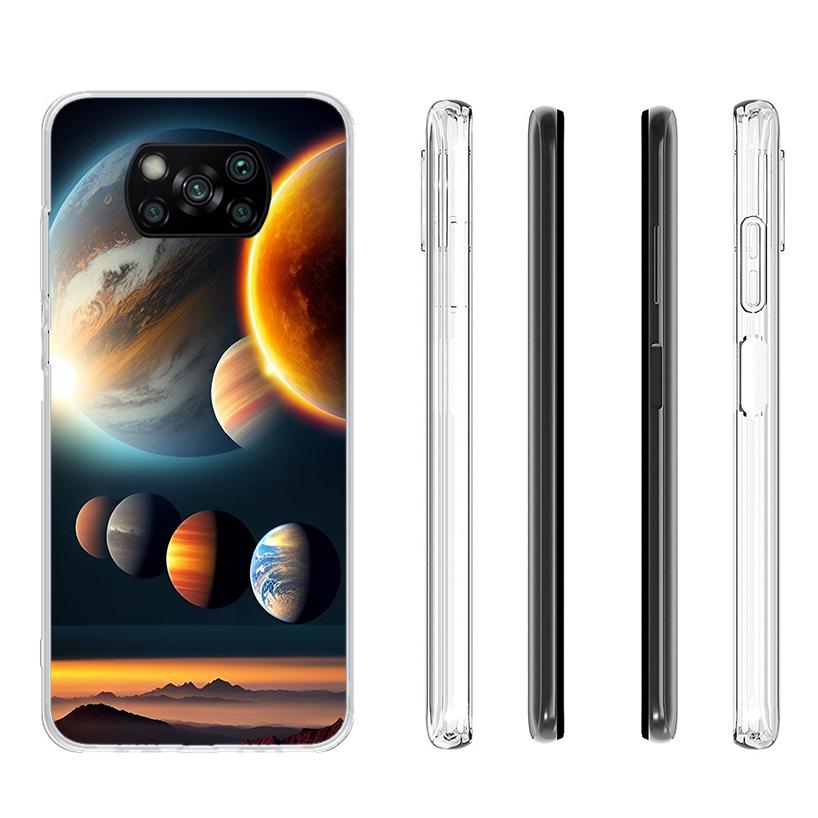 Earth Stars Space Phone Case For Xiaomi Poco X7 X6 X5 Pro F7 Ultra Redmi 15C 15 13 13C 12 12C 10 10A 10C 9 9A 9C 9T Shell Poco X