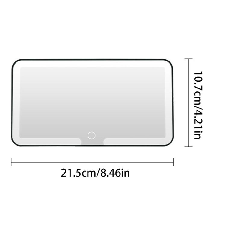 Portable Rechargeable Car Makeup Mirror With Auto Dimming LED Lights And Secure Sun Visors Attachment Quick Installation
