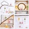 Easter Bunny Decor Cute Rabbit With Flower Hanging Ornaments For Tabletop Mantel Holiday Home Party Table Decorations Gift