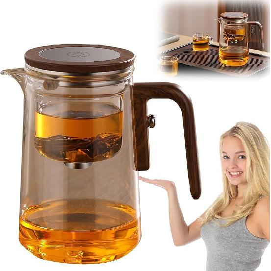 Enchanti Tea Pot, Witchcraft Magical Enchanted Glass Teapot with Strainer, Magnetic Filtration Pot with Handle, for Home, Gifting, Outdoor and Office