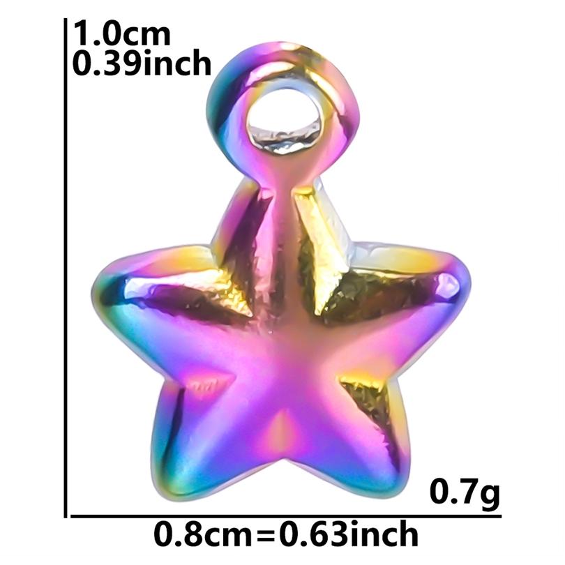 

10pcs Wholesale Rainbow Shell Conch Sun Evil Eye Cross Stainless Steel Pendant For Jewelry Making Bulk Star Leaf Pendant Finding
