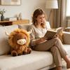 Stuffed Cow Plush Toy 11.8 Inches Realistic Weighted Cute Lion Home Decor Cartoon Cattle Plush Toy For Living Room Children's