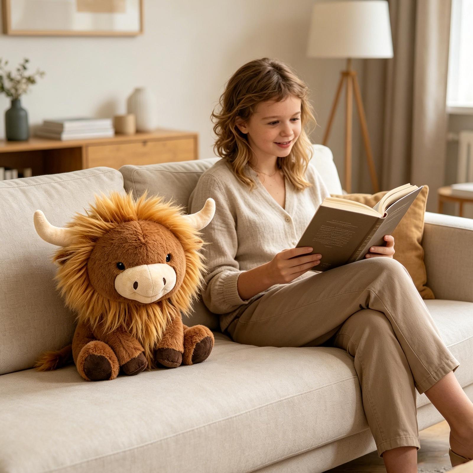 Stuffed Cow Plush Toy 11.8 Inches Realistic Weighted Cute Lion Home Decor Cartoon Cattle Plush Toy For Living Room Children s China Mainland