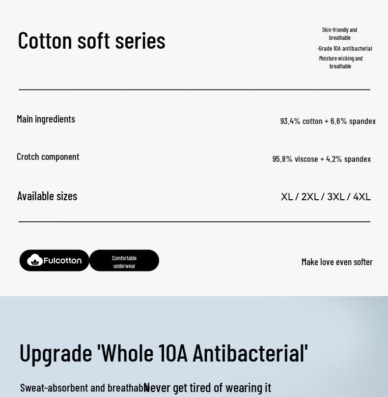 Men's Antibacterial Pure Cotton Boxer Briefs