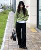 BLOND9 Wool Blended Rib Knit_Green