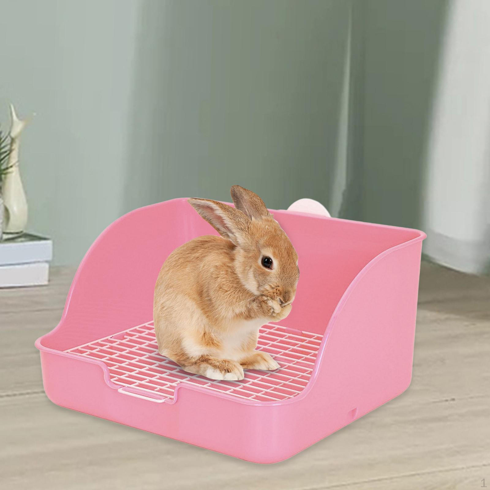

Bunny Potty Trainer Corner Easy to Install Rectangular Pet Pan Bedding Cage Box for Galesaur рожевий
