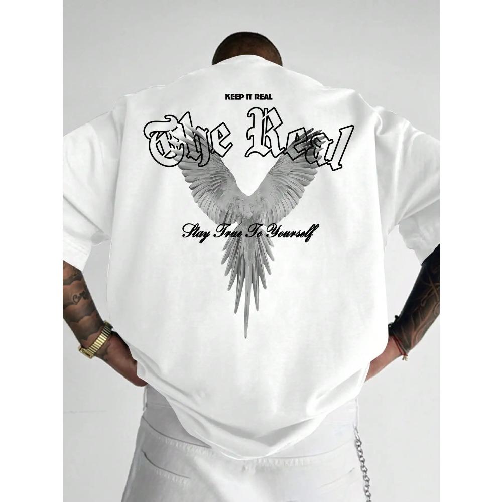 

Футболка мужская дышащая модная хлопковая футболка с круглым вырезом универсальная крутая одежда свободные мягкие мужские топы L белый