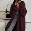 Temperament Long Over-the-knee Sweater Cardigan Women's Autumn and Winter New Lazy Wind Loose Thickened Knitted Jacket Women's Tide