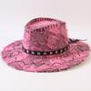 European and American Classic Retro Old Plaid Burr Jazz Hat Men's and Women's Outdoor Sunscreen Sunshade Big Eaves Western Cowboy Hat