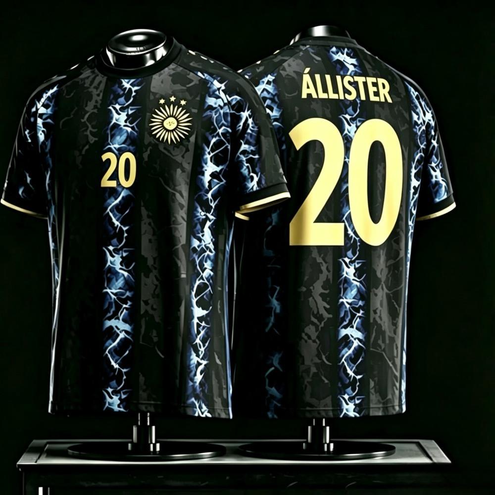 2026 Nouveau Maillot de Football Argentin Messi Décontracté Extérieur Respirant Séchage Rapide Manches Courtes T-shirt Haut d'Été