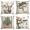 Christmas Elk Pillow Cover Festive Atmosphere Home Decoration Living Room Sofa Cushion Pillow Cover
