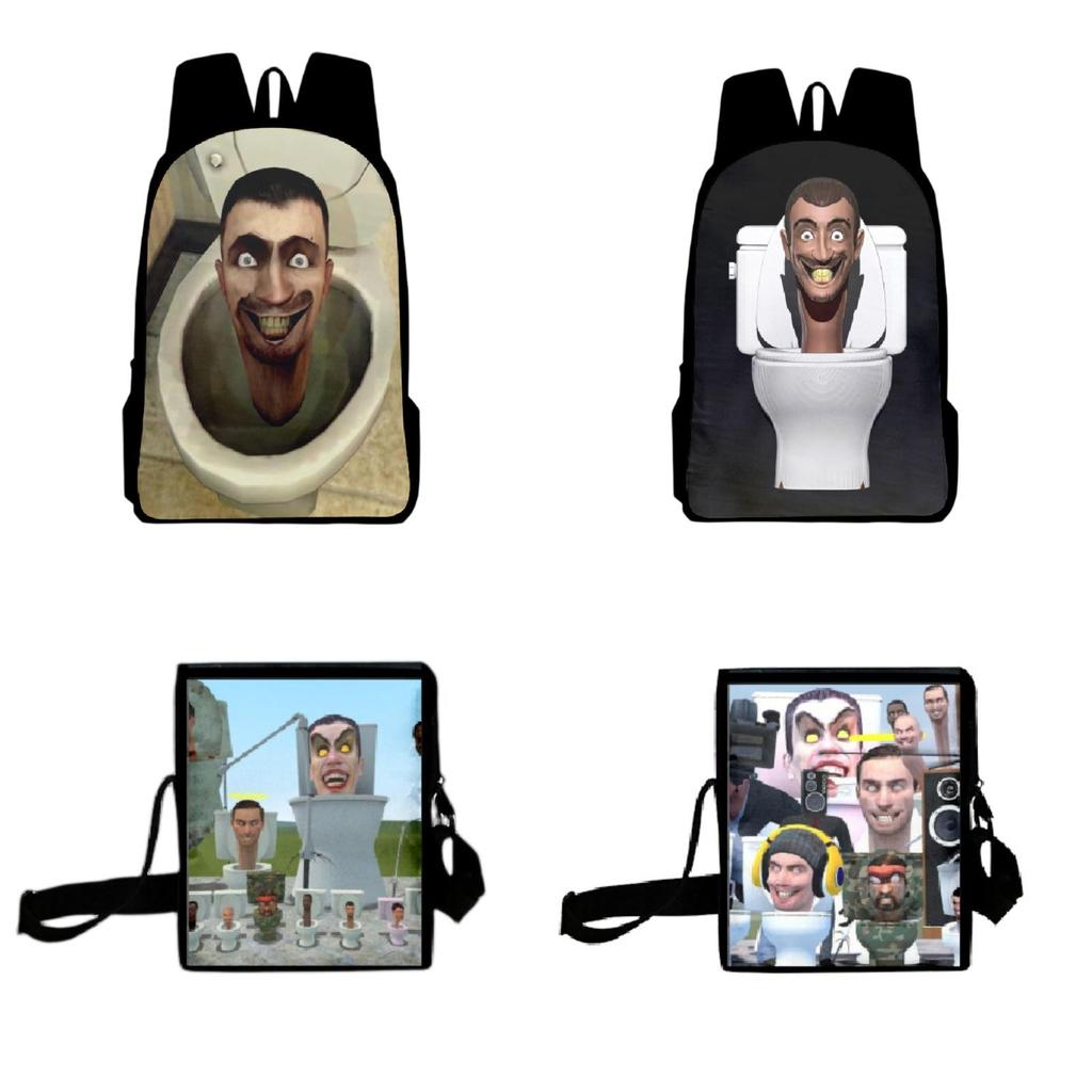 Skibidi Toilet Prank Backpack Set Fun And Versatile, Multiple Colors And Sizes Available, Suitable For All Genders