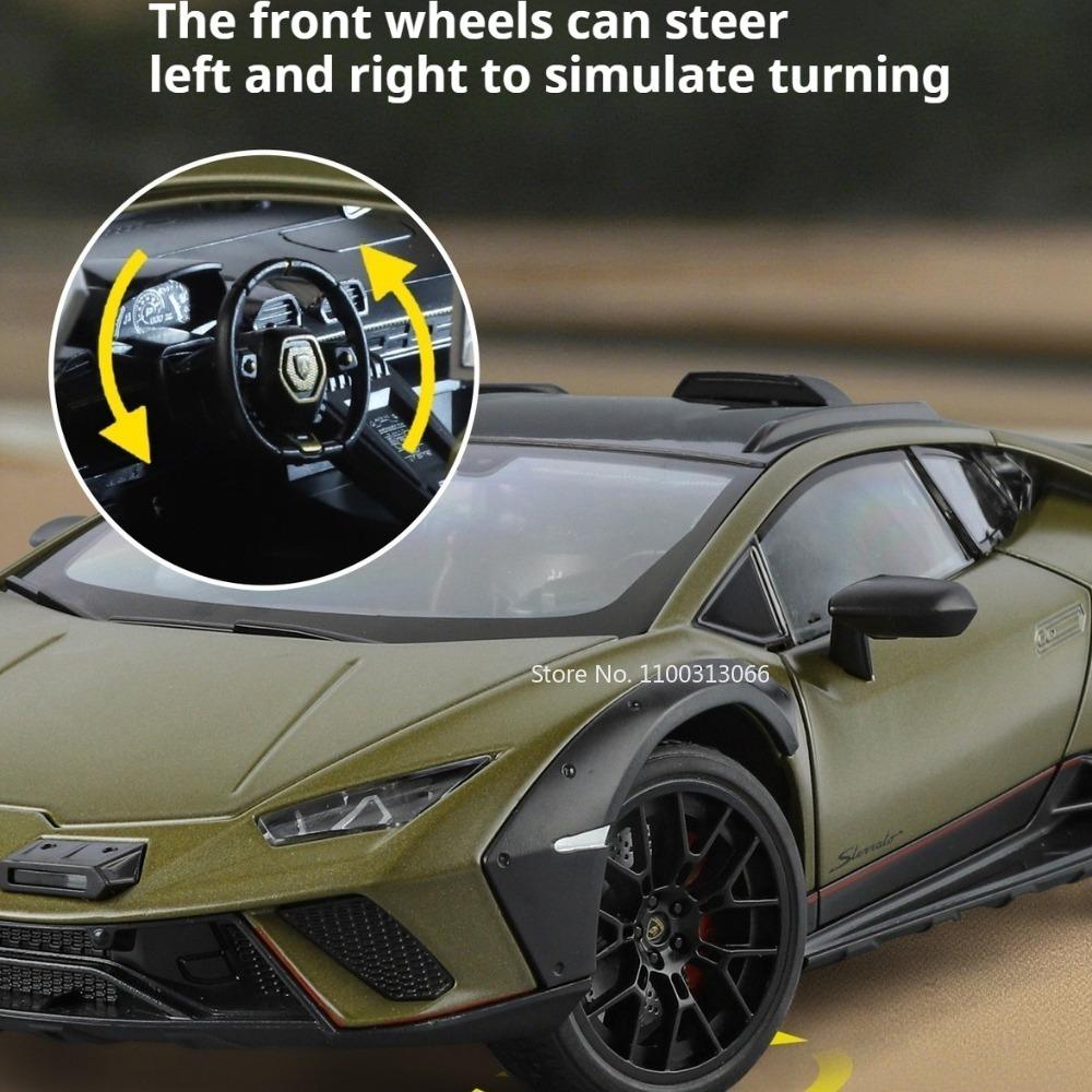 1:18 Lambor Huracan Sterrato Revuelto Cars Models Toys Light Sound Miniature Vehicles Slide Forward Sports Car Kids' Edutainment