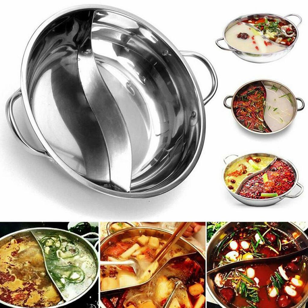 Pot Soup Kitchen Saucepan High Casserole with 2 Compartments for Vegetables Or Meat