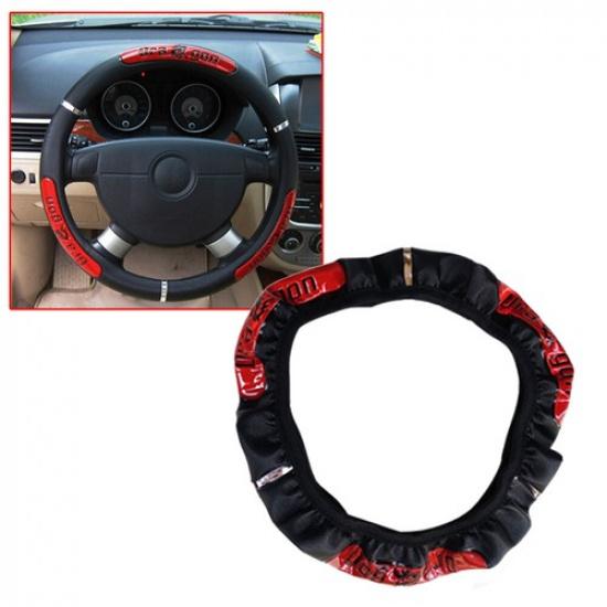 1x PU Leather Car Steering Wheel Cover Anti Slip Protector Accessories 15''/38cm