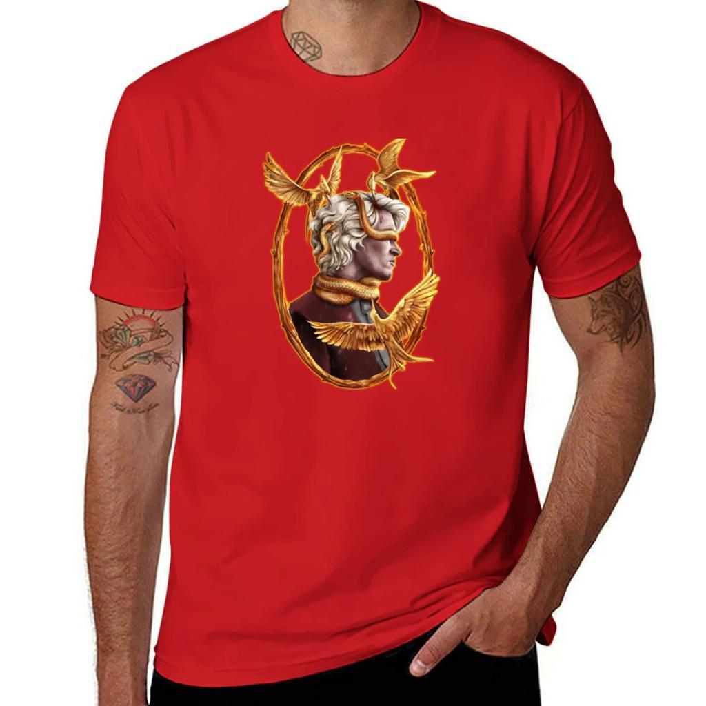 Coriolanus Snow I Can Fix Him Hunger Games Tshirt Vintage Clothes Summer Tops Black T Shirts for Men