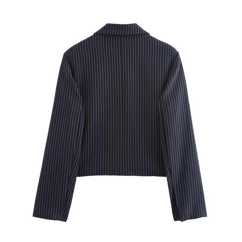 Fashion Style 2024 Autumn New Women's Clothing Pinstripe Loose Short Long Sleeve Suit Coat 1255853