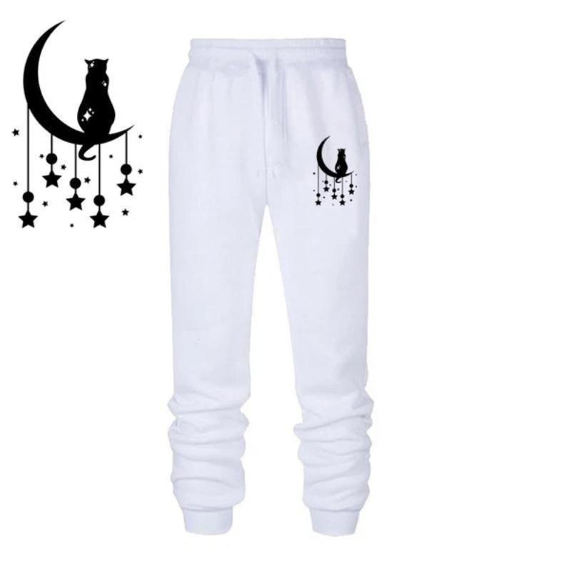 Sale Cat Moon Printed Women Sweatpants Cotton Long Pants Jogger Trousers Womens Casual Sports