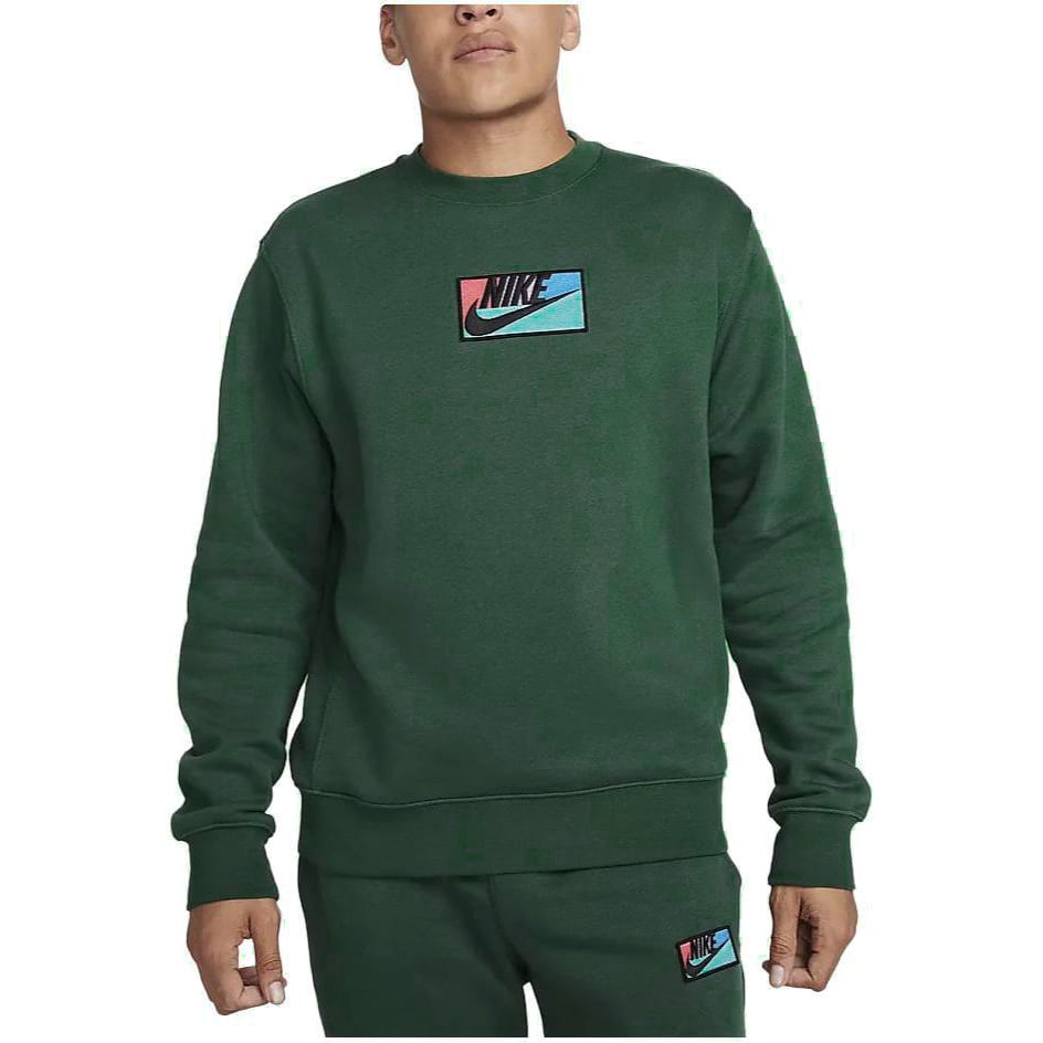 Nike Felpe da Uomo Verde Abete Girocollo Moderata Regolare FB8436-323