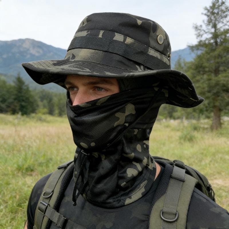 Multipurpose Unisex Sun Hat Boonie Hat Mask With Full Coveraged Against Harsh Weather During Long Excursions