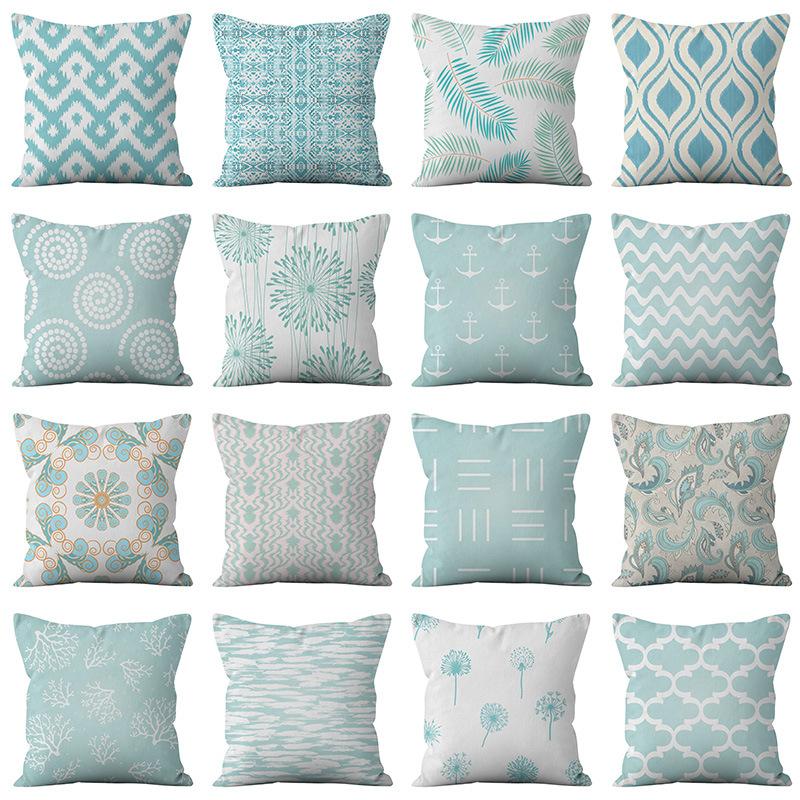 New American Patterned Geometric Linen Pillowcase Home Sofa Pillowcase