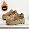 Autumn Sports Platform Casual Board Shoes Leather Classic Retro Versatile Forrest Gump Training Shoes Heightening Dad Shoes Women
